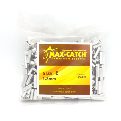 Max-Catch Aluminum Crimps, size "E". Made in Japan. 500pcs./bag.