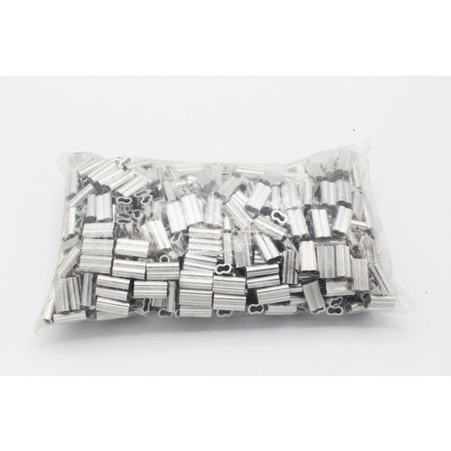 Max-Catch Aluminum Mainline Sleeves for 3.5mm. Double-barrel type. 500pcs./bag.