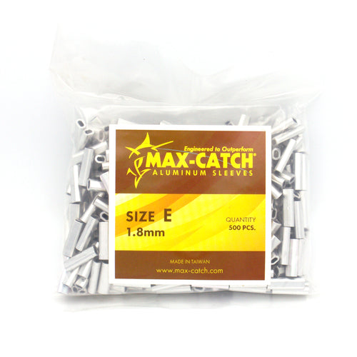 Max-Catch Aluminum Crimps, size "E". Made in Japan. 500pcs./bag. 